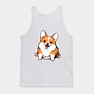 Corgi Puppy Cute Dog Lover Retro Tank Top